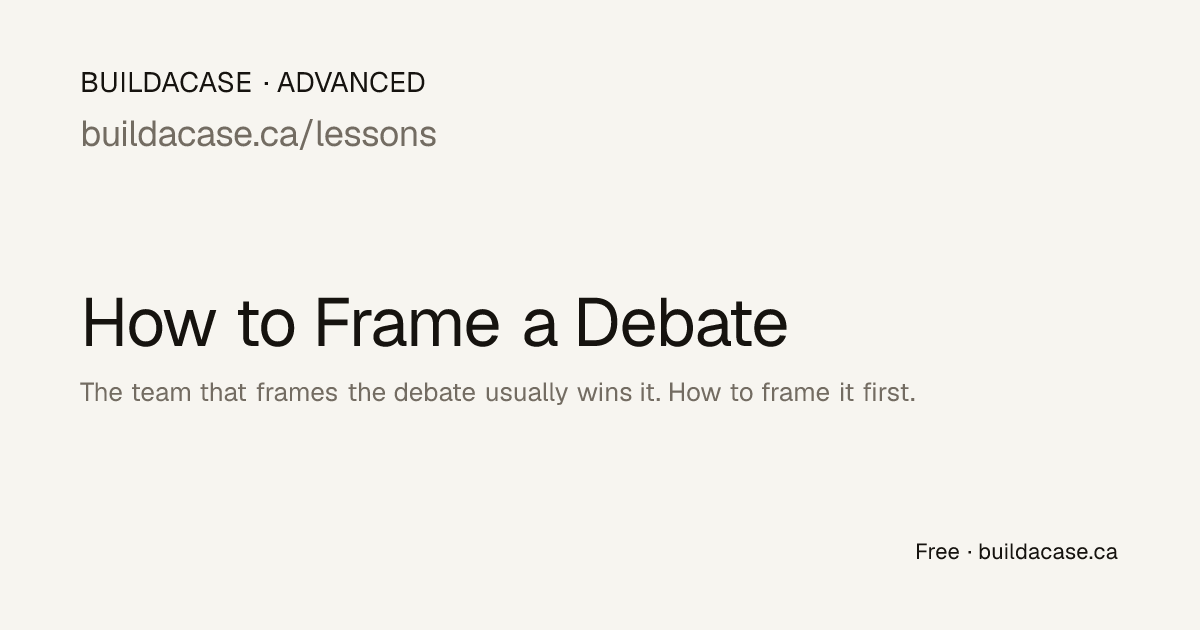 How to Frame a Debate | Buildacase · Buildacase