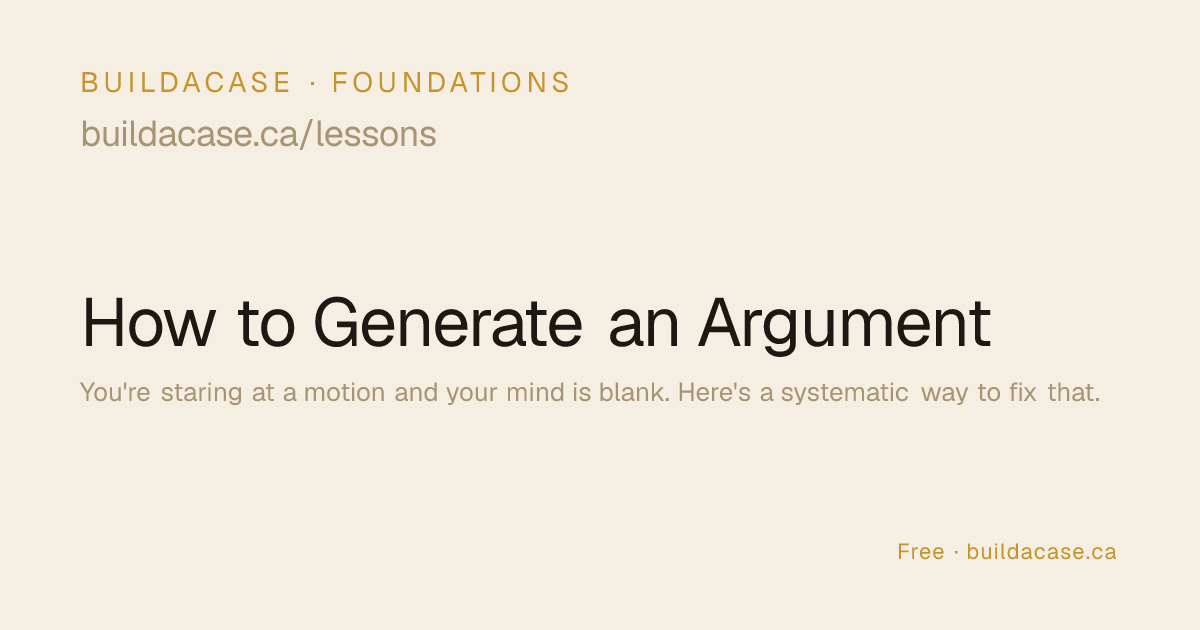 How to Generate Debate Arguments — Buildacase Lesson 1-2